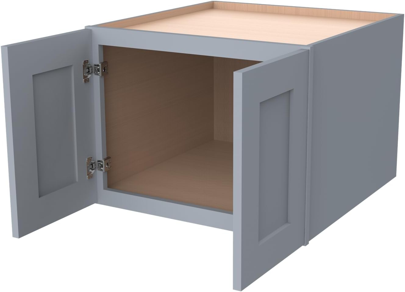 Solid Wood Wall Cabinet,Shaker Style Wall-Mounted Kitchen Storage Cabinet with Soft-Close Doors, RTA Pantry Organizer for Bathroom, Garage, Laundry (Grey, 33" W x 24" D x 24" H)