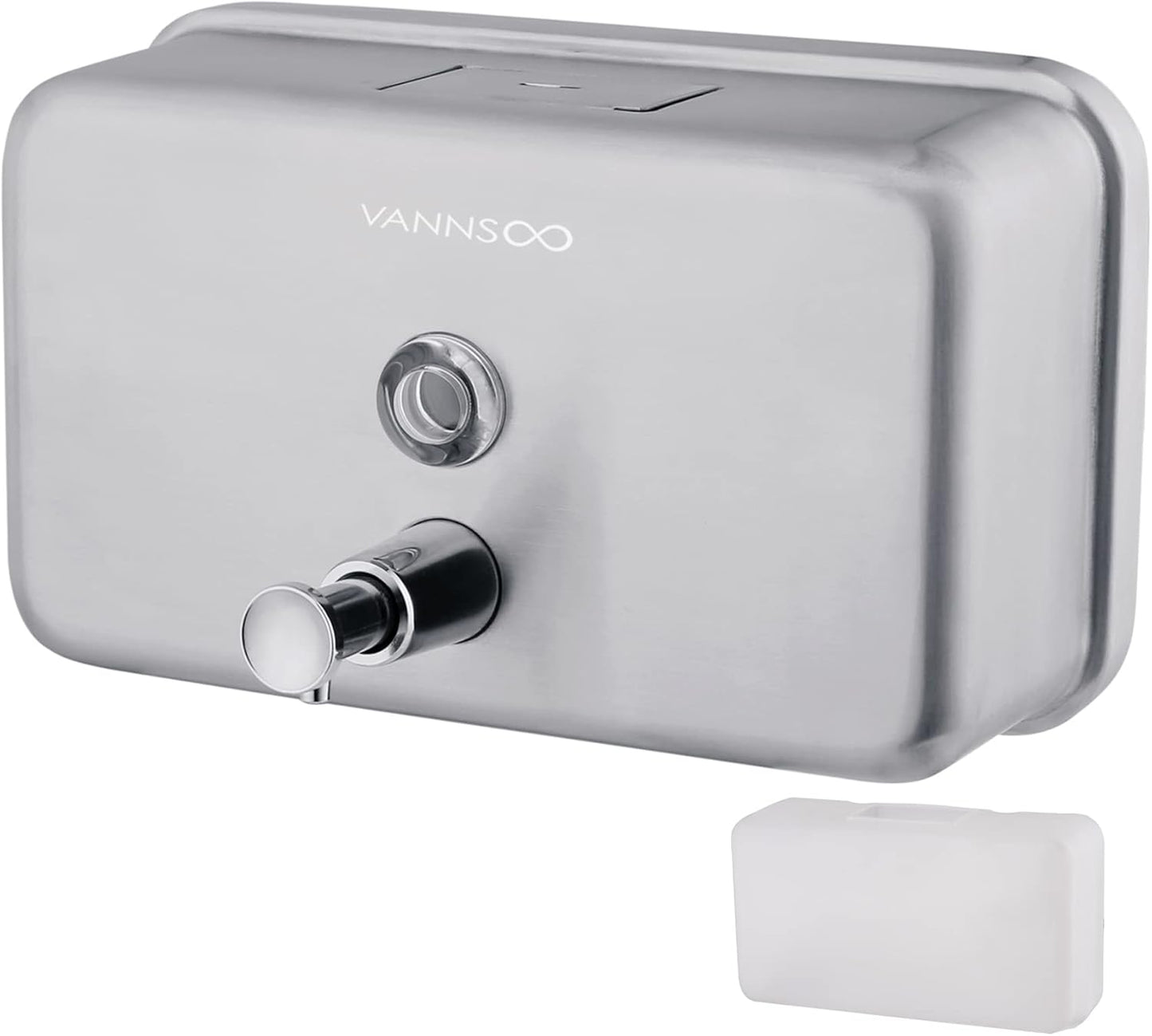 Commercial Wall Mount Stainless Steel Soap Dispenser, Rust-Proof Lining Liquid Hand Sanitizer Dispenser Bathroom 1100 ml / 37 oz. (Horizontal)