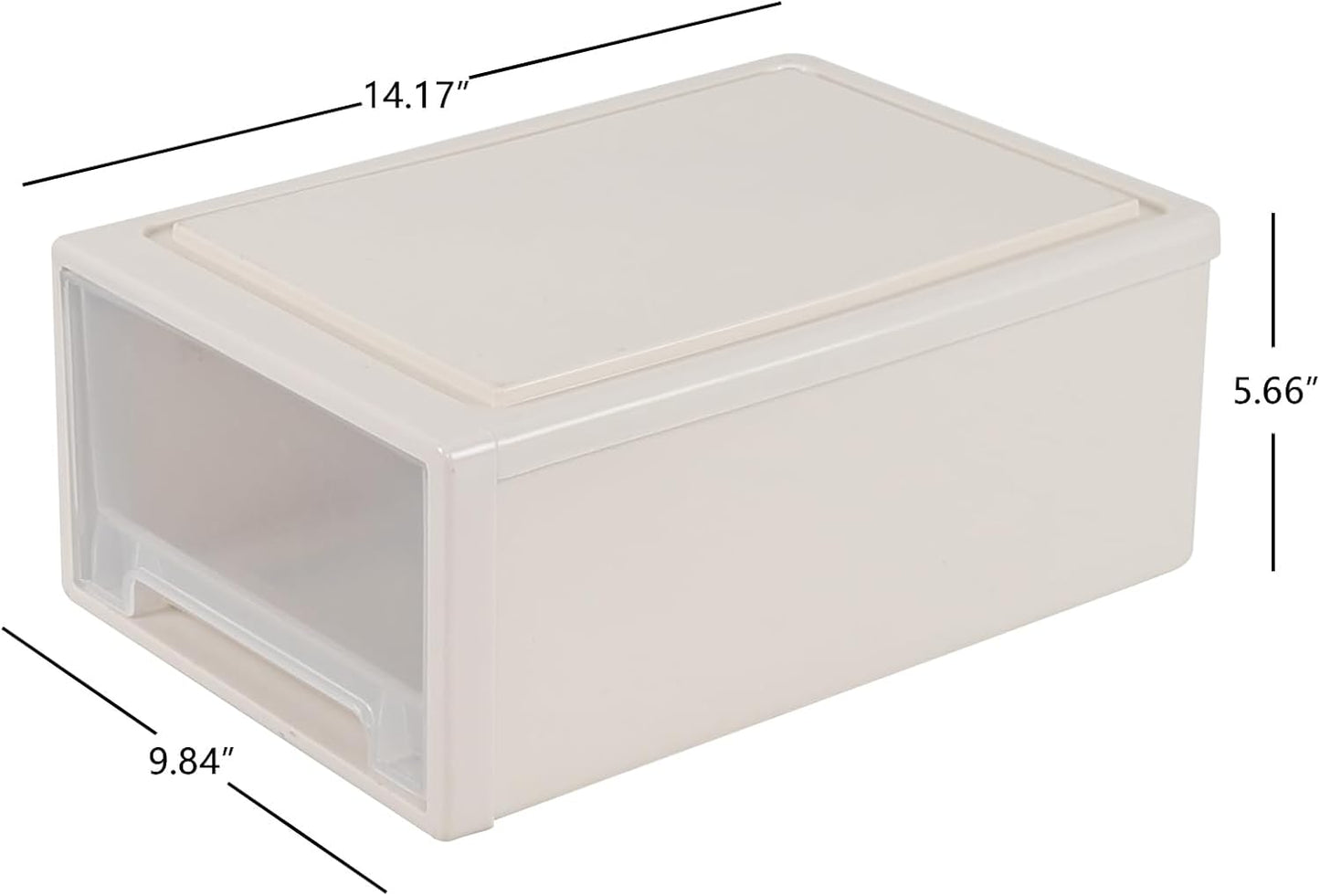 12 Quart Stacking Desktop Drawer Boxes, Plastic Storage Drawer Unit, 4 Pack