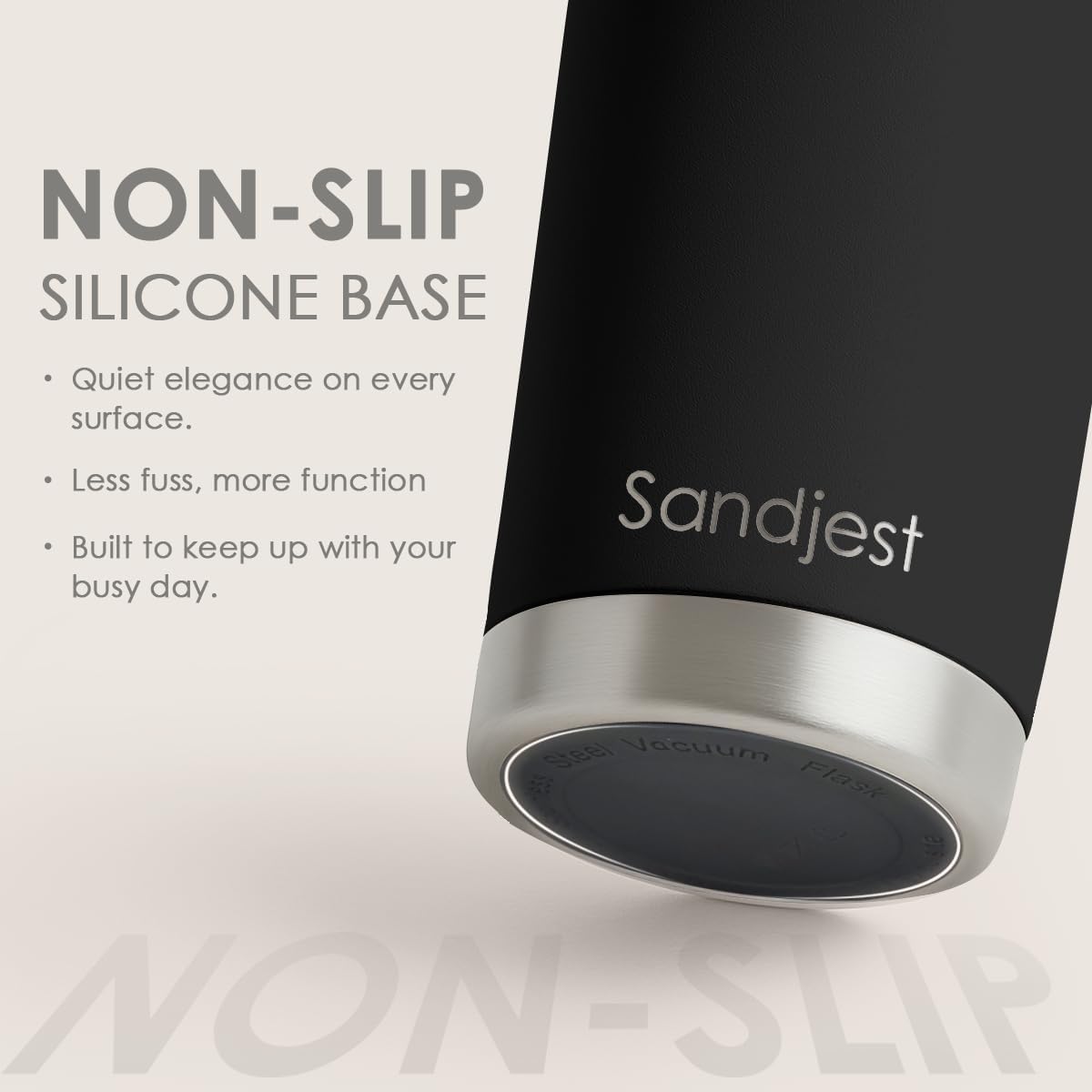 SANDJEST Black Tumbler 20oz Stainless Steel Double Wall Vacuum Insulated, Travel Coffee Cup, Gifts for Men Women Birthday Christmas