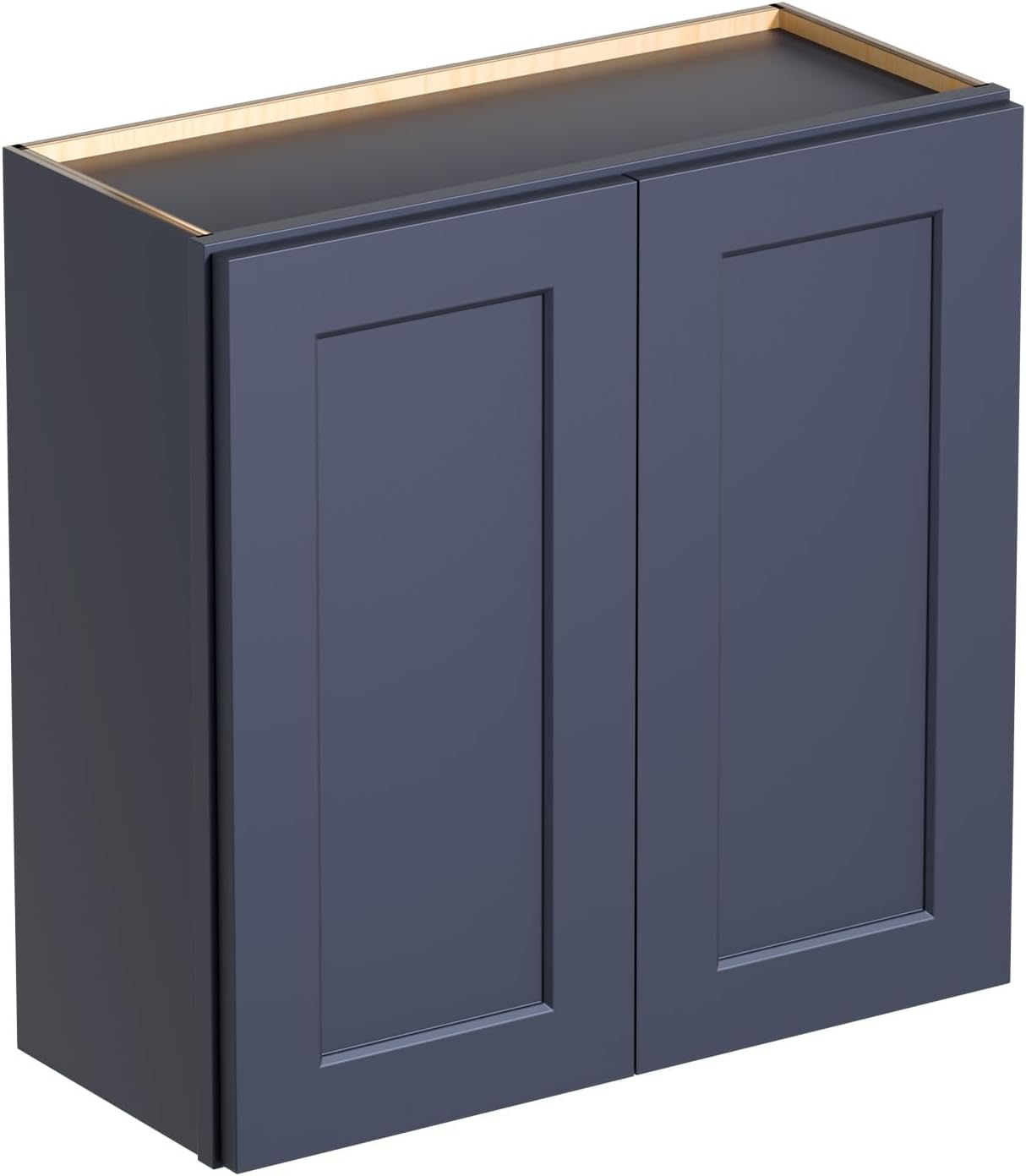 36 Inch Laundry Room Cabinets Wall Mounted, Solid Wood Over The Toilet Storage Cabinet, Bathroom Organizer Cabinets with 2 Shaker Door & Shelves, Easy to Assemble for Kitchen, Garage - Blue