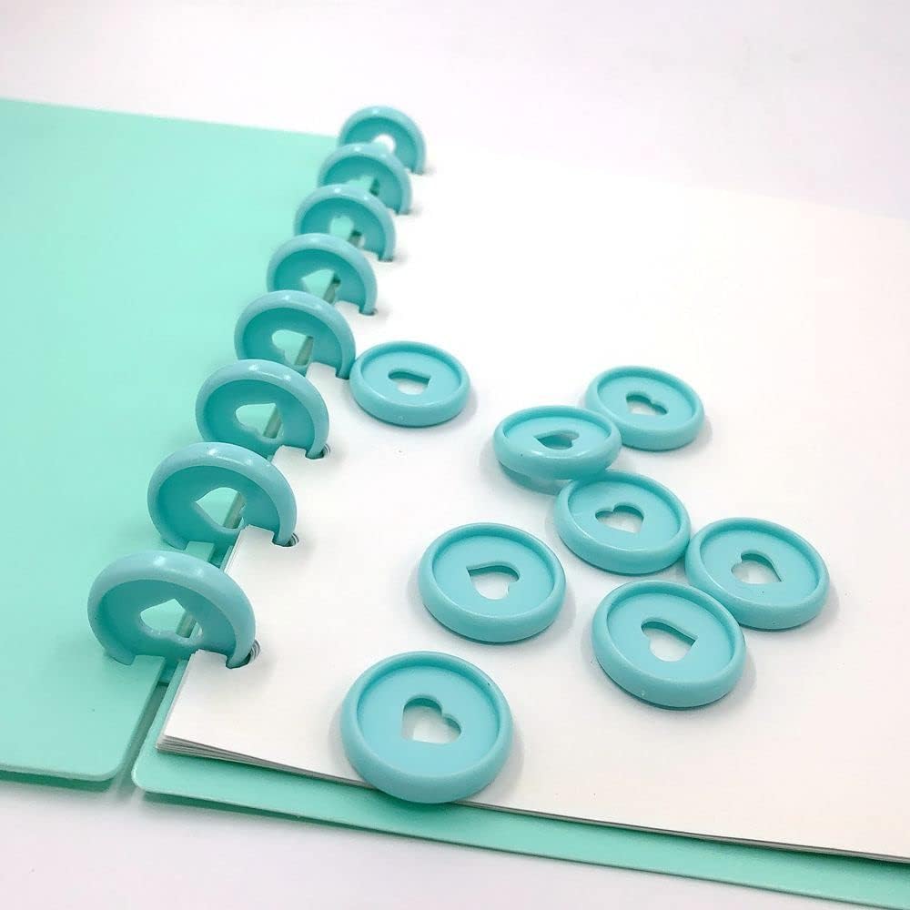 100pcs Planner Expander Discs 1.1Inch Book Binding Disc For Discbound Notebook Accessories Heart Binder Rings(Blue,1.1 inch/28 mm)