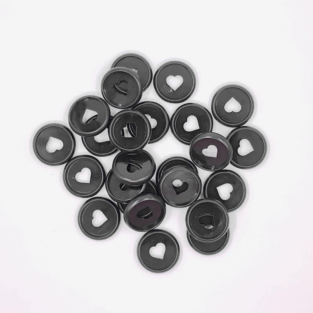 100pcs Planner Expander Discs 0.94Inch Book Binding Disc For Discbound Notebook Accessories Heart Binder Rings(Black,0.94inch/24 mm)