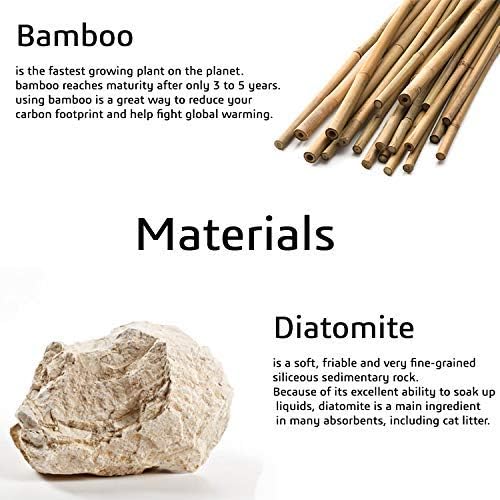 Matani Bamboo Toothbrush Holder Diatomite Tooth Brush Organizer - Storage Stand for Small Bathroom & Counter - Removable Base & Drain Holes, Water-Absorbent & Quick-Drying (Grey & Light Grey)