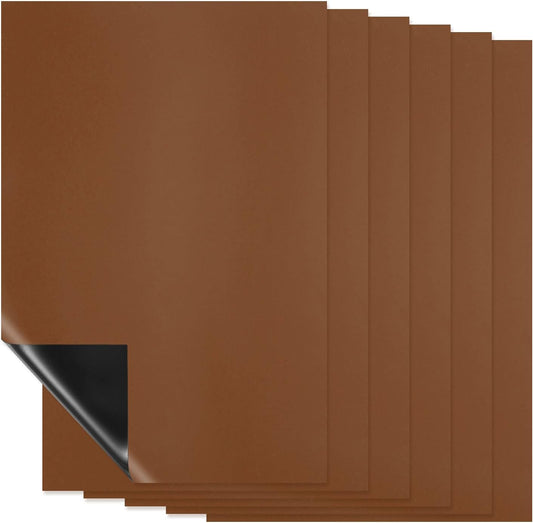 PATIKIL Magnetic Dry Erase Board Sheet for Fridge, 6 Pcs 12 x 8 Inch Erasable Refrigerator Whiteboard for Kitchen for Home Kitchen Organizer Planner Office Storage, Brown (0.6mm)
