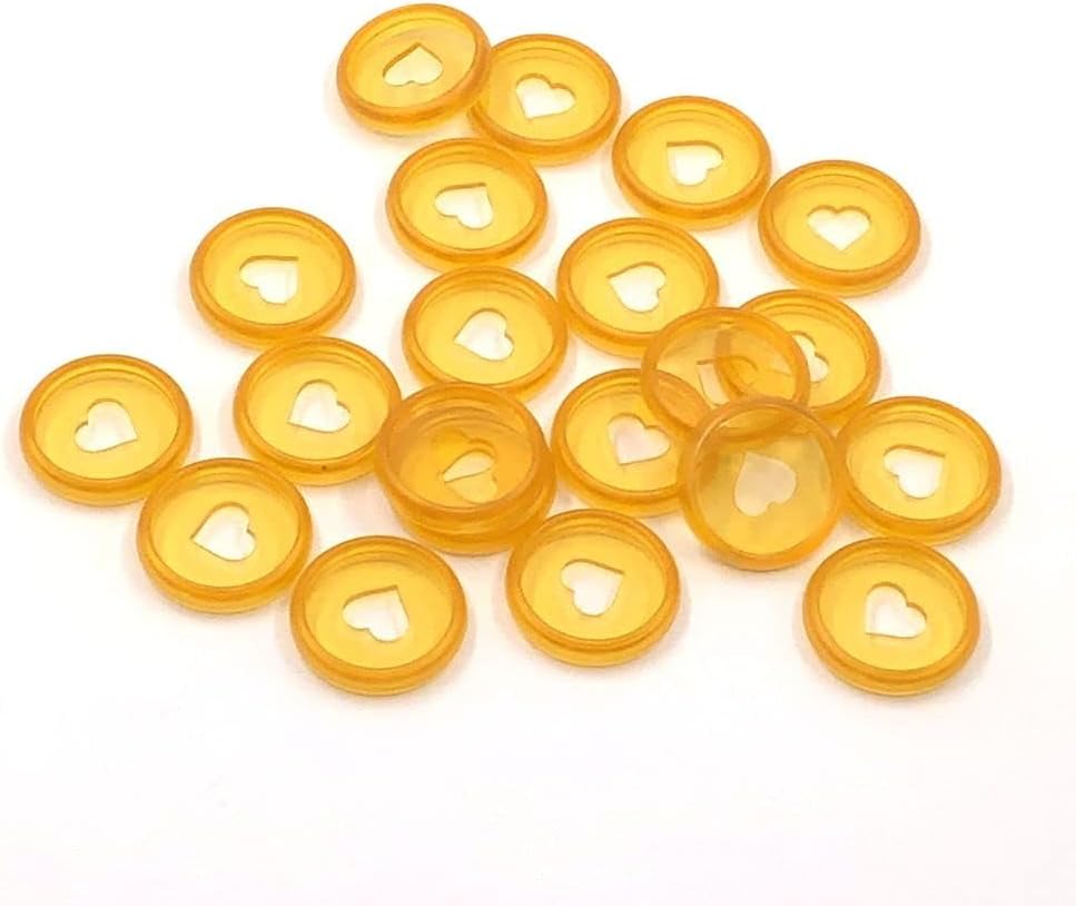 100pcs Planner Expander Discs 0.94Inch Book Binding Disc For Discbound Notebook Accessories Heart Binder Rings(Transparent Orange,0.94inch/24 mm)