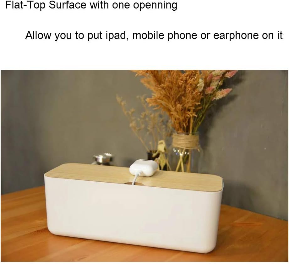 Cable Management Box| Power Stripe Organizer|Cord Organizer Box| Hide and Conceal Power Strips and Electrical Cords from TVs, Computers, and Desks| Keep Pets Safe