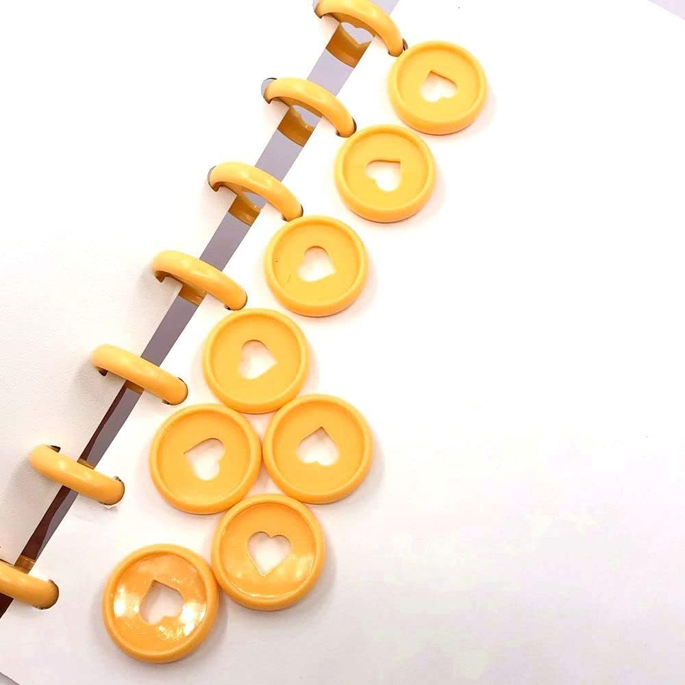 100pcs Planner Expander Discs 1.26Inch Book Binding Disc For Discbound Notebook Accessories Heart Binder Rings(Orange,1.26 inch/32 mm)