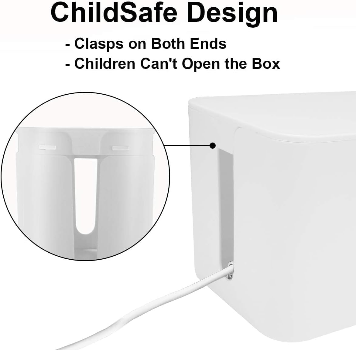 Cable Management Box DUNCHATY 3 Pack Cable Box Organizer with Large Medium Small Cord Hider Box Safe ABS Material for Cover and Hide TV Wires,Computer,Router,USB Hub and Under Desk Power Strip&Cords