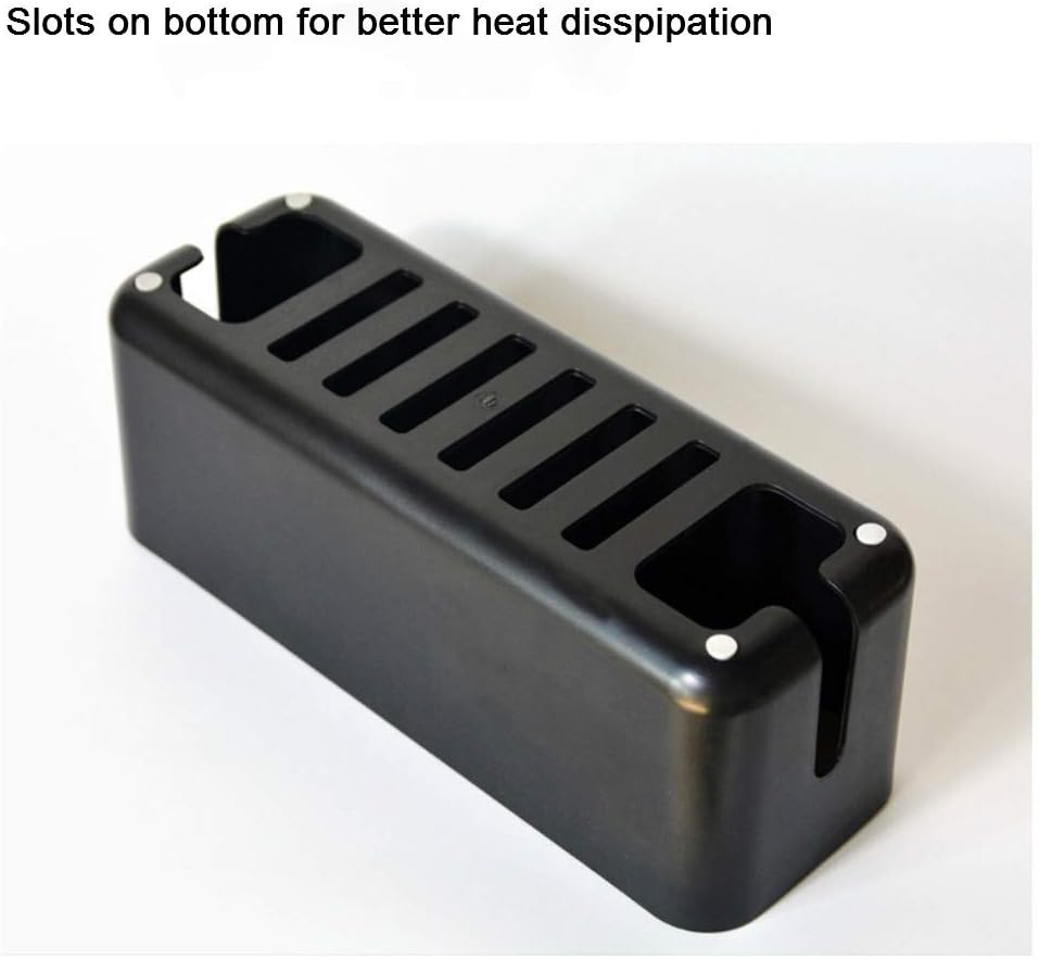 Cable Management Box| Power Stripe Organizer|Cord Organizer Box| Hide and Conceal Power Strips and Electrical Cords from TVs, Computers, and Desks| Keep Pets Safe (Black Large)