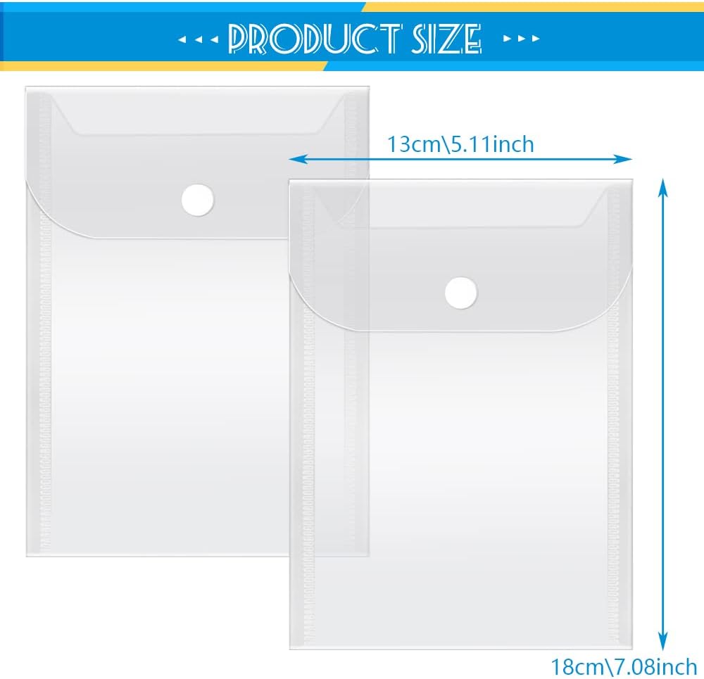 Vmiapxo 40 Pack Stamp and Die Storage Pockets, Reusable Small Plastic Envelopes Waterproof Sticker Organizer Receipt Holder Photo Storage Folders (5" x 7")