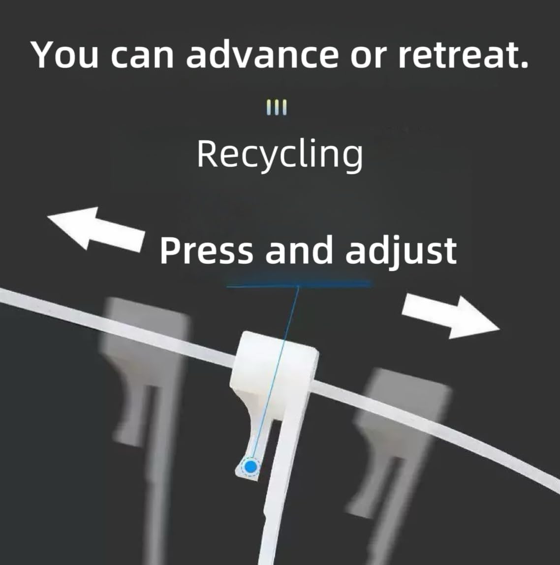 12 Inch 100 PCS White Releasable Cable Zipper Cable Ties,Adjustable Reusable 50 Lbs Tensile Strength Nylon Cable Ties，Suitable for multi-purpose plastic cable ties in homes, offices and workshops