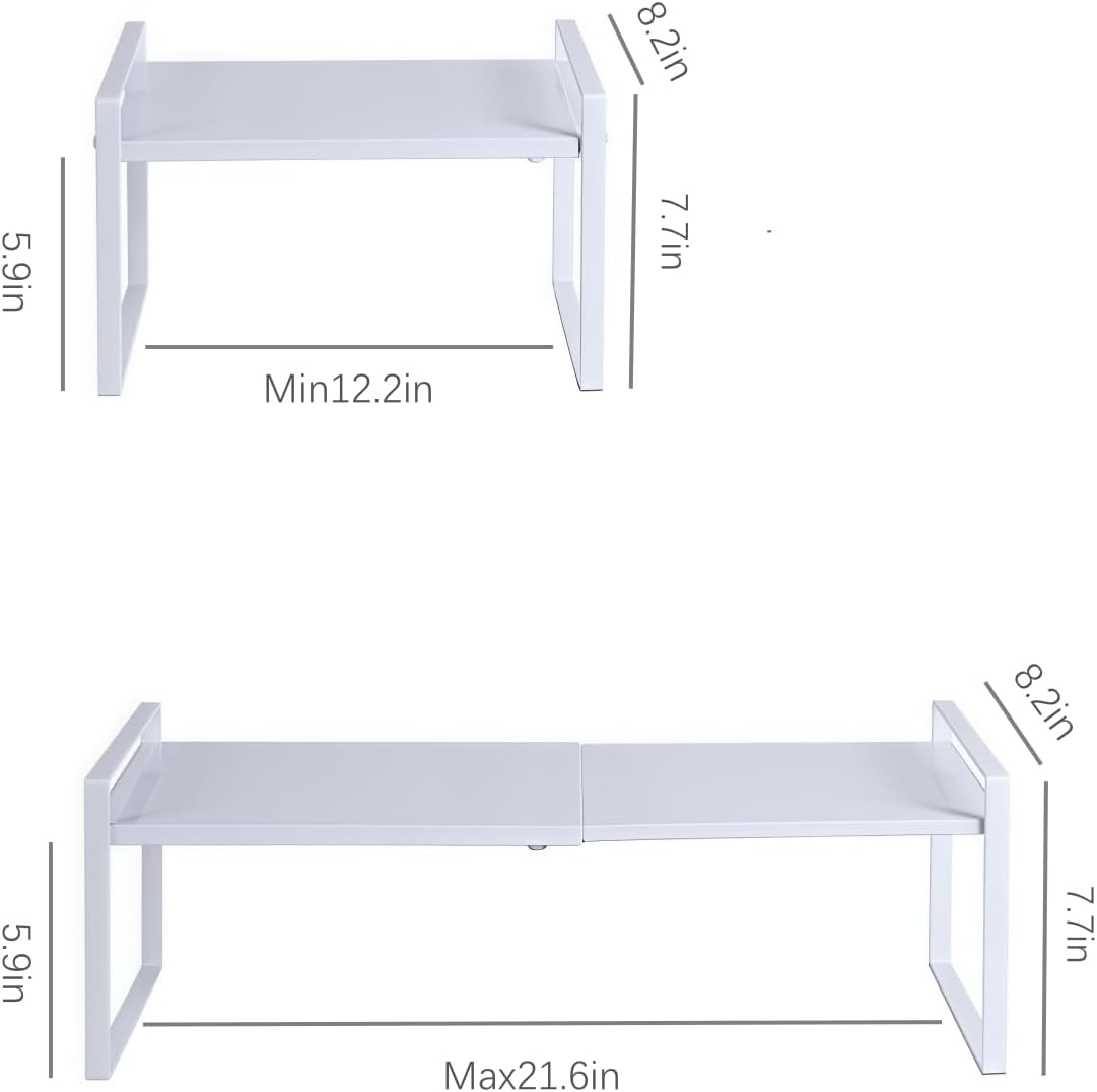 2-Pack Expandable Shelf Organizer for Kitchen Countertop, kitchen organizers and storage，under sink expandable shelf organizer
