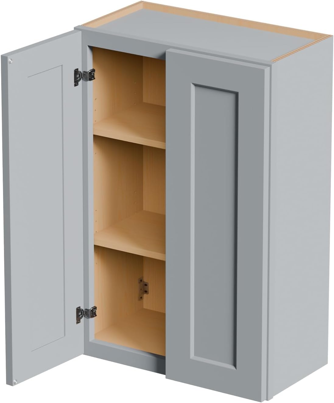 24 Inch Medicine Cabinet Wall Mounted, Solid Wood Over The Toilet Storage Cabinet, Bathroom Organizer Cabinets with 2 Door & Shelves, Easy to Assemble for Laundry Room, Kitchen, Garage - Dark Gray