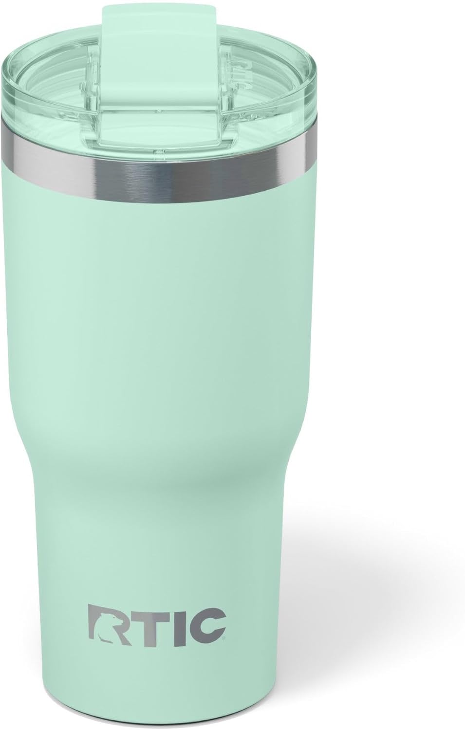 RTIC 20oz Essential Tumbler with Lid, Ceramic Lined, Insulated, Stainless Steel, Metal, Double Wall Vacuum-Insulation, Travel Cup for Iced Coffee, Tea, Hot and Cold Drink, Fresh Mint