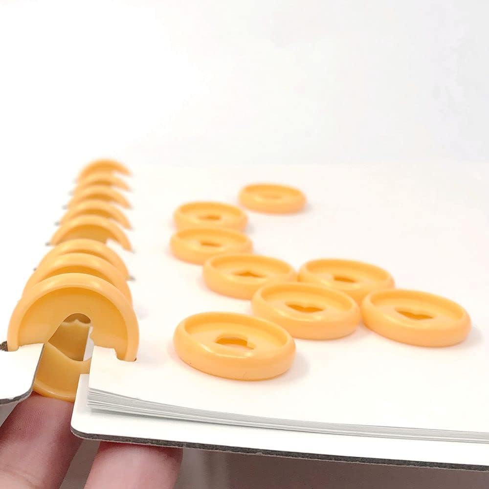 100pcs Planner Expander Discs 1.1Inch Book Binding Disc For Discbound Notebook Accessories Heart Binder Rings(Orange,1.1 inch/28 mm)