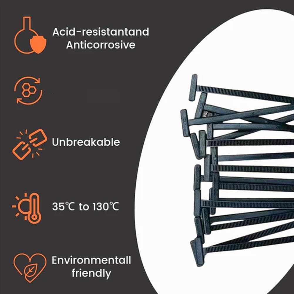 Cable Tie Buckle Nylon Universal Cable Tie Buckle Heavy Duty Self Locking Nylon Zip Ties Multipurpose Plastic Cable Ties Tool for Car Daily Auto Fixing (Black-60pcs)