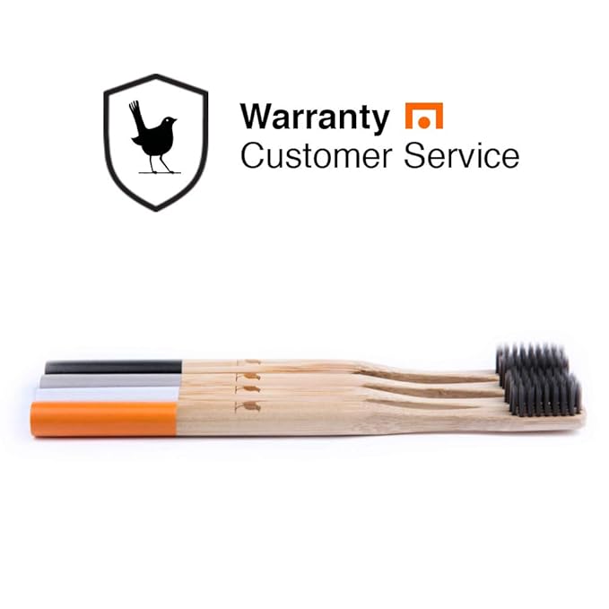 Bamboo Toothbrush with Extra Soft Charcoal Infused Bristles, Set of 4