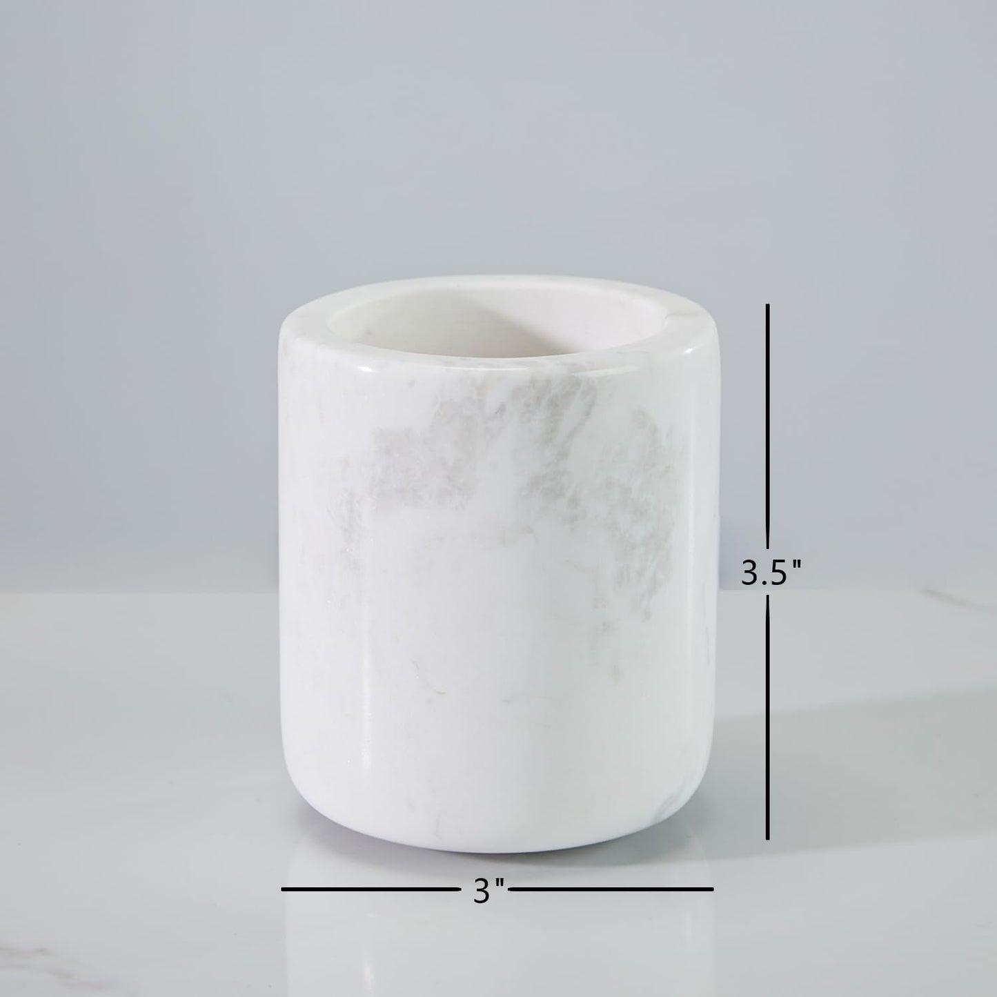 Luxury White Marble Bathroom Essentials Set - Elegant Spa Collection with Timeless Design, High-End Bath Accessories, Premium Stone Craftsmanship for Modern & Classic Decor (Toothbrush Holder)