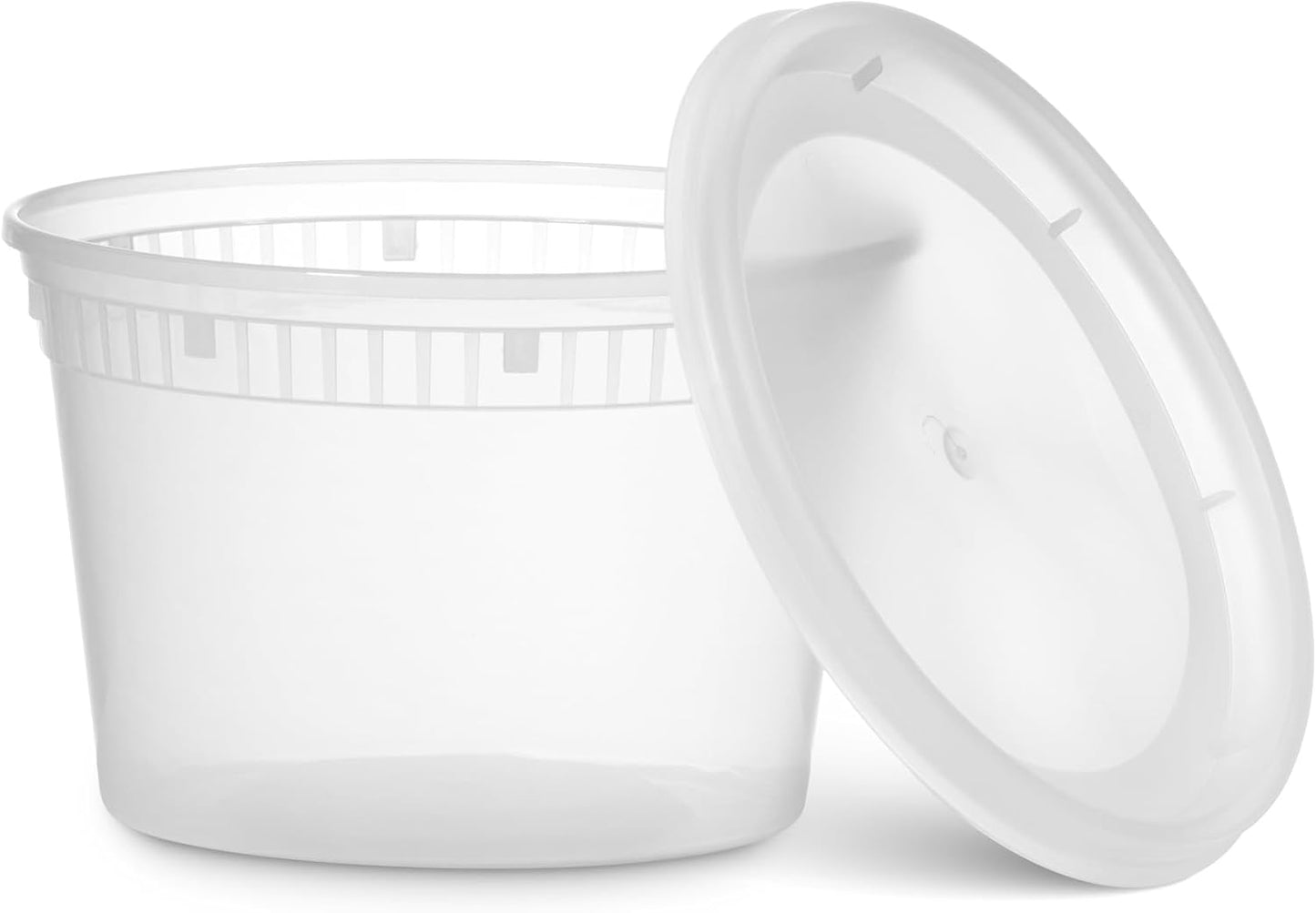 Munfix 48 Pack 16 Oz Plastic Deli Containers with Lids - Food Storage Containers with Lids - Clear Disposable Airtight Meal Prep Containers, BPA Free, Stackable, Leakproof, Microwave and Freezer Safe