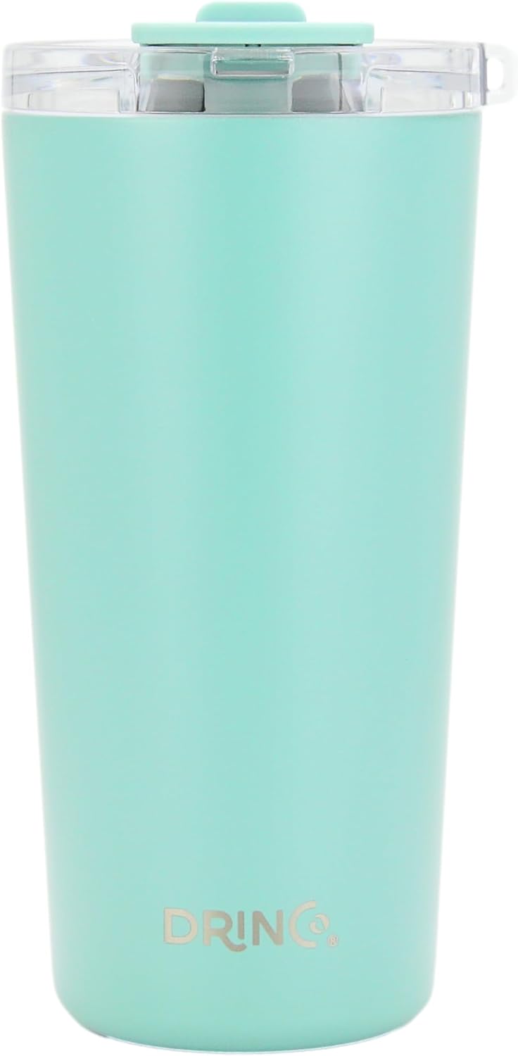 Drinco - 20 oz Stainless Steel Tumbler | Double Walled Vacuum Insulated Mug With Lid, 2 Straws, For Hot & Cold Drinks (20oz Sage, 20oz)