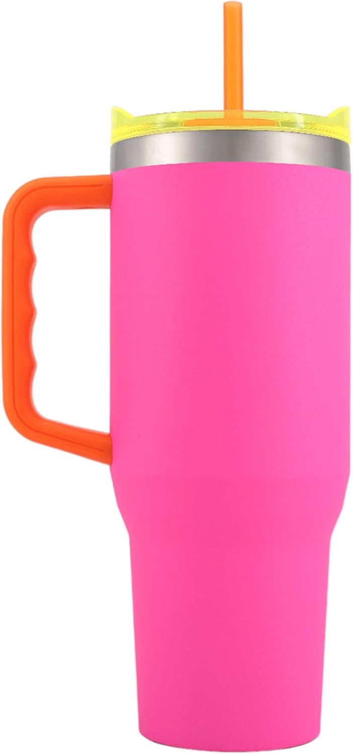 Yukon Outfitters Fit Forty 40oz Double Wall Vacuum Insulated Stainless Steel Tumbler with Reusable Straw & Ergonomic Handle | For Hot or Cold Beverage, Crystal Beach