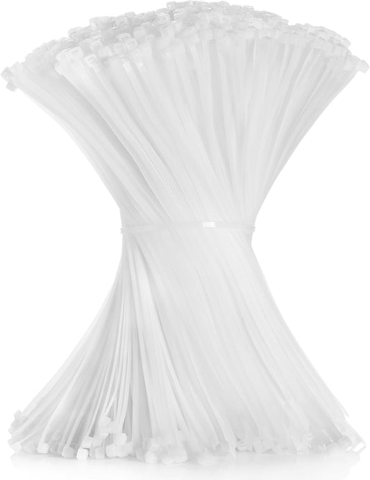 Cable Zip Ties 12 inch Cehony 1000 Pack White Zip Ties Heavy Duty 50lbs Tensile Strength Plastic Zip Ties for Outdoor and Indoor Multi-Purpose Cable Ties Self-Locking UV Resistant Wire Ties Wraps