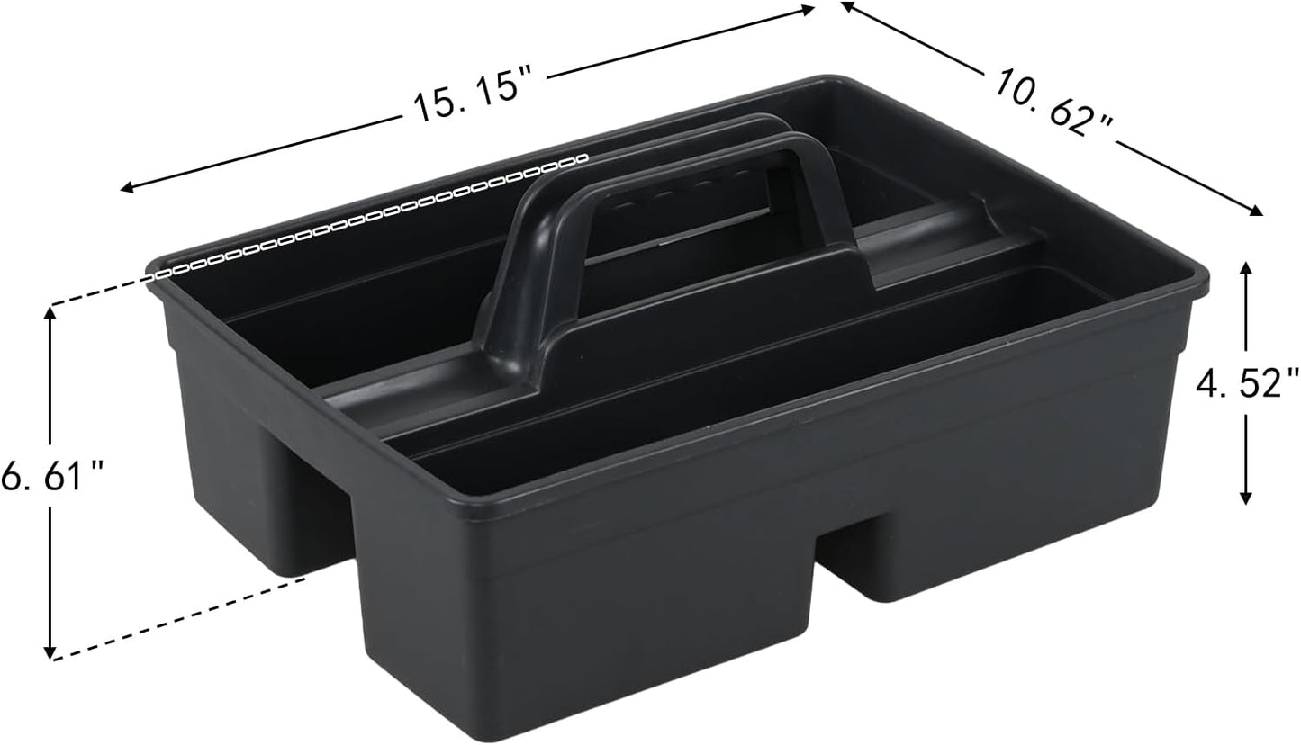 6 Packs Plastic Cleaning Caddy Organizer with Handle, 3-Compartment Portable Plastic Cleaning Caddies