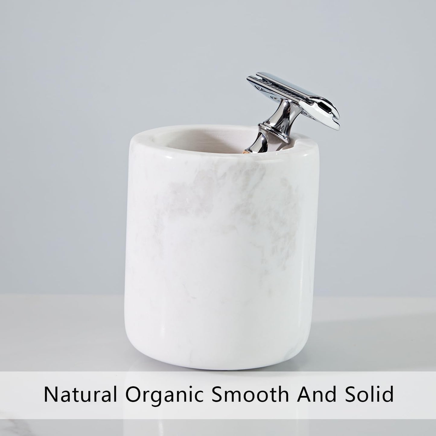 Luxury White Marble Bathroom Essentials Set - Elegant Spa Collection with Timeless Design, High-End Bath Accessories, Premium Stone Craftsmanship for Modern & Classic Decor (Toothbrush Holder)