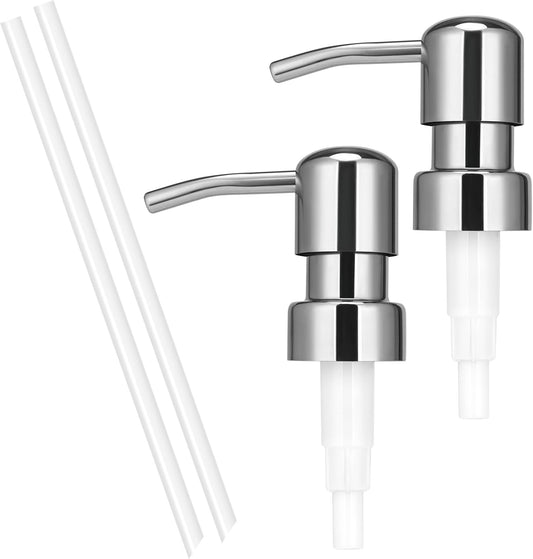 Stainless Steel Soap Dispenser Pump Lotion Pump Replacement Kitchen Refill Dispenser for Regular Mouth Bottle for Standard 28/400 Thread Size 2 Pack