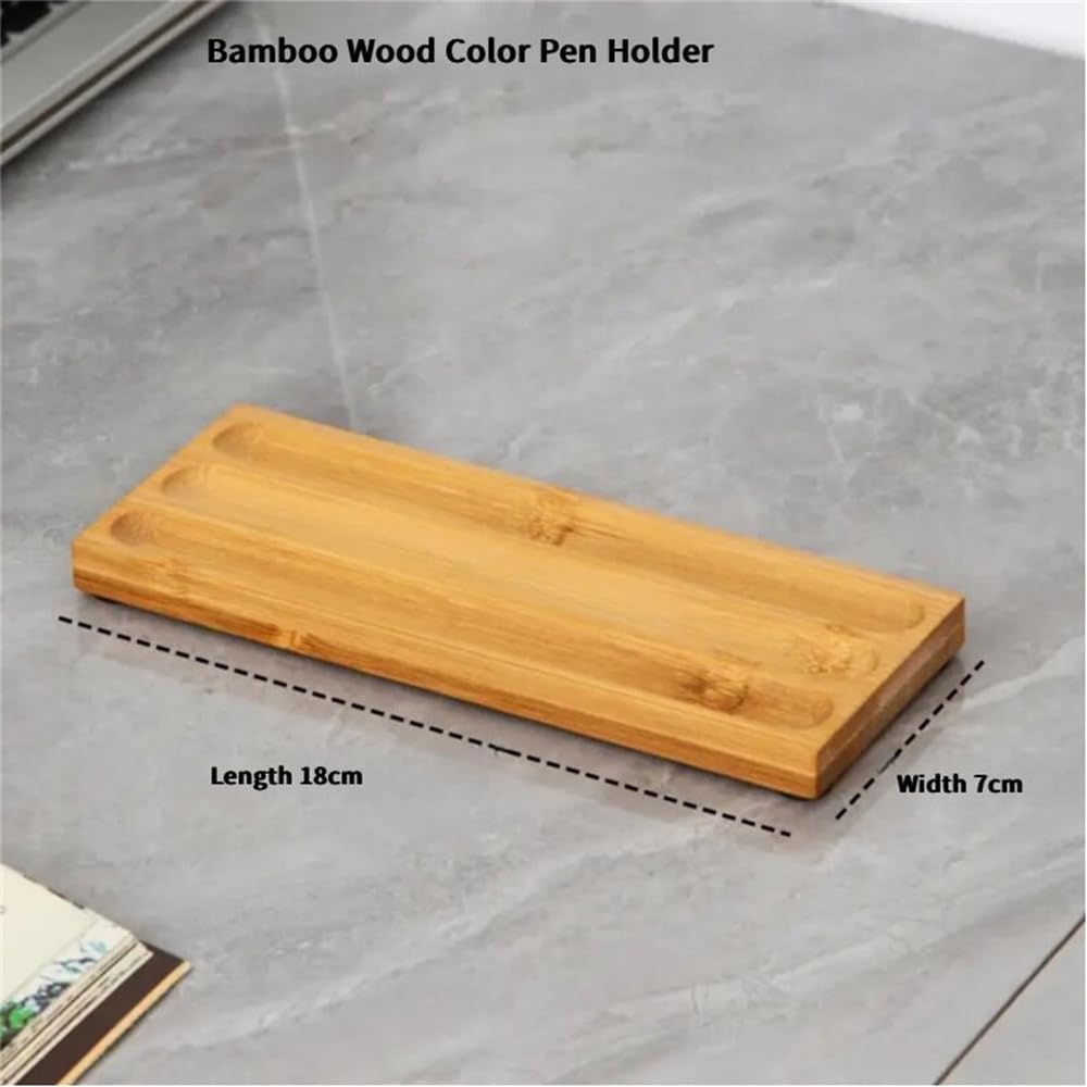 Pen holder Organizer of Office desks,Walnut Desk Pen Stand,Wave Pen Tray Accessory,Teacher Gifts,Suitable for School,Home,Desktop Art Accessories (Log, 3 Grid)