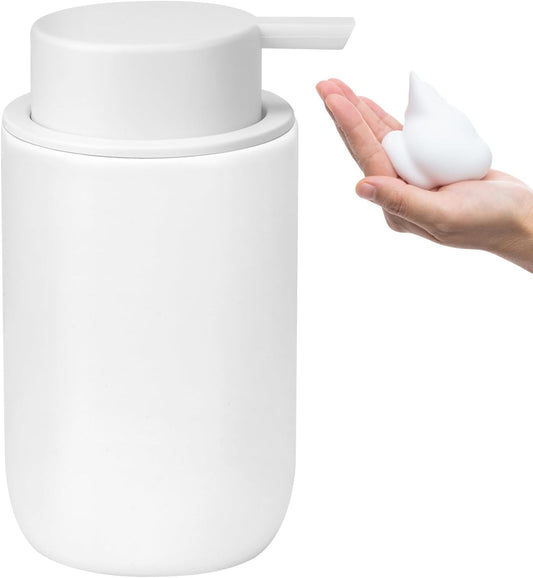 Soap Foaming Dispenser Ceramic with Easy-to-Press Pump Hand Foam Dispenser for Shampoo Bathroom Countertop 13.5 oz