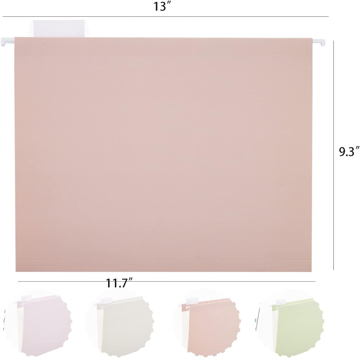 Hanging rose gold file organizer with 12 letter sized hanging folders, file basket, file box, storage box, office and school supplies