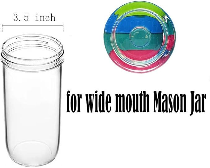 6 Set Fermentation Kit for Wide Mouth Mason Jar, 6 Stainless Steel Fermenting Lids with 6 Airlocks and 6 glass weight (Jars Not Included)