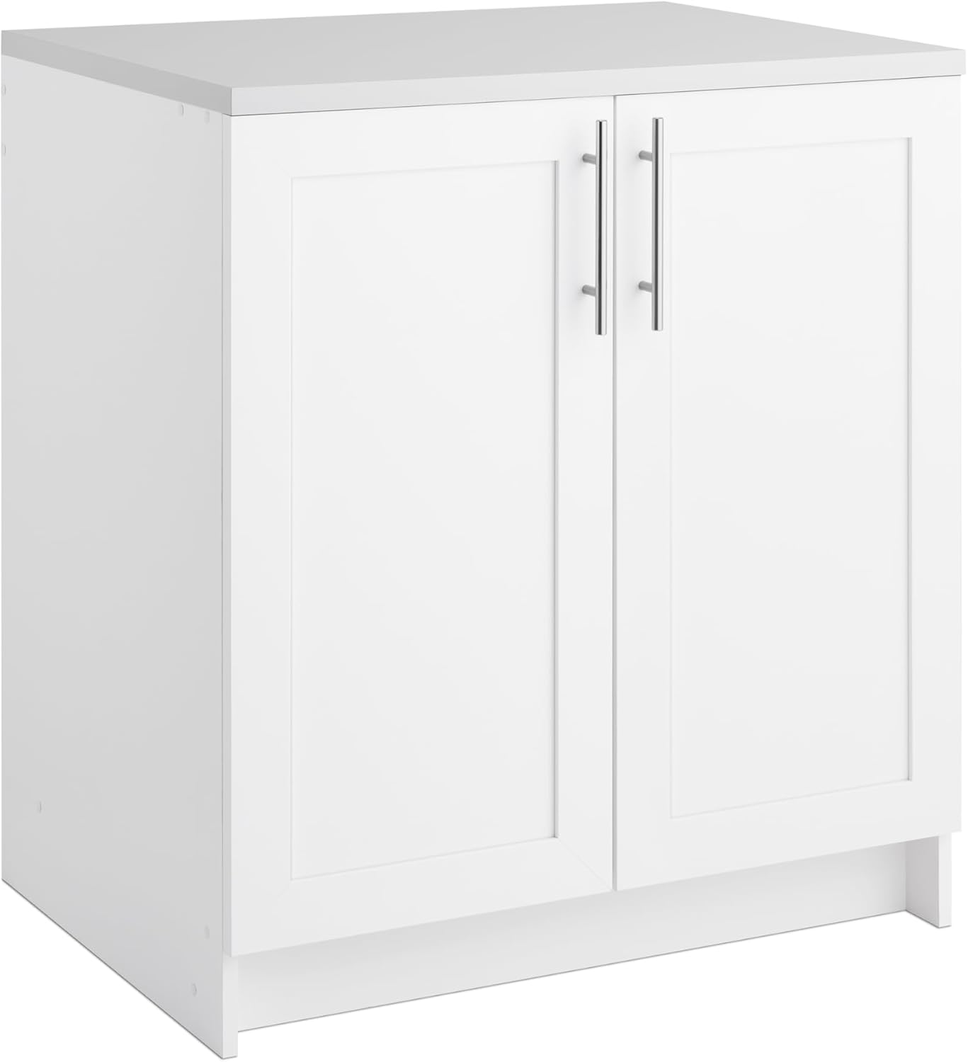 Prepac Elite 32" W Storage Cabinet with Doors and Shelves, White Garage Cabinet, Bathroom Storage with 1 Adjustable Shelf 24.5" D x 32" W x 36" H, WSCR-1005-1