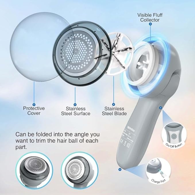 Fabric Shaver Defuzzer, Portable Lint Remover for Clothes, 2 Modes Rechargeable Sweater Shaver Effectively Remove Fuzz and Lint Ball for Furniture Couch Carpet Curtain Clothes