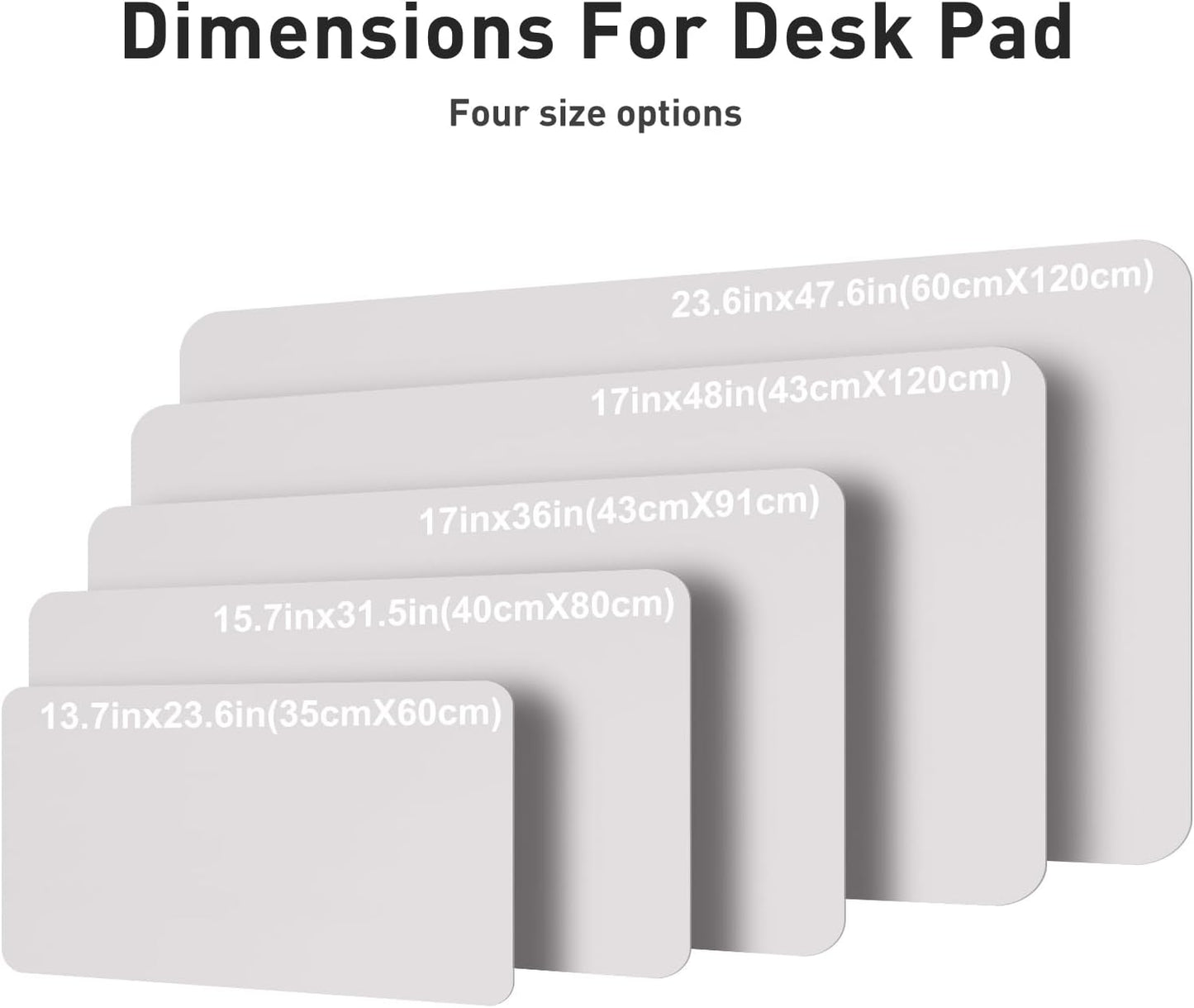 Aothia Faux Leather Desk Mat – Large Mouse Pad, Non-Slip PU Leather Blotter, Waterproof Writing Surface for Office and Home (Pale Lavender White, 47.2" x 23.6")