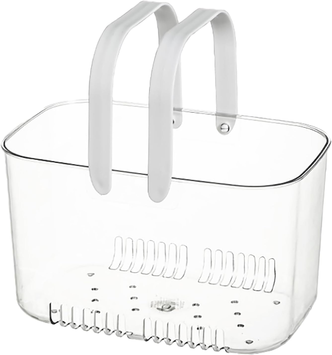 Plastic Storage Basket with Handle Portable Shower Caddy Tote Organizer Basket Bin for Bathroom, Shower Caddy Basket, Large Capacity Hollow Design Clear Shower Caddy Organizer Basket