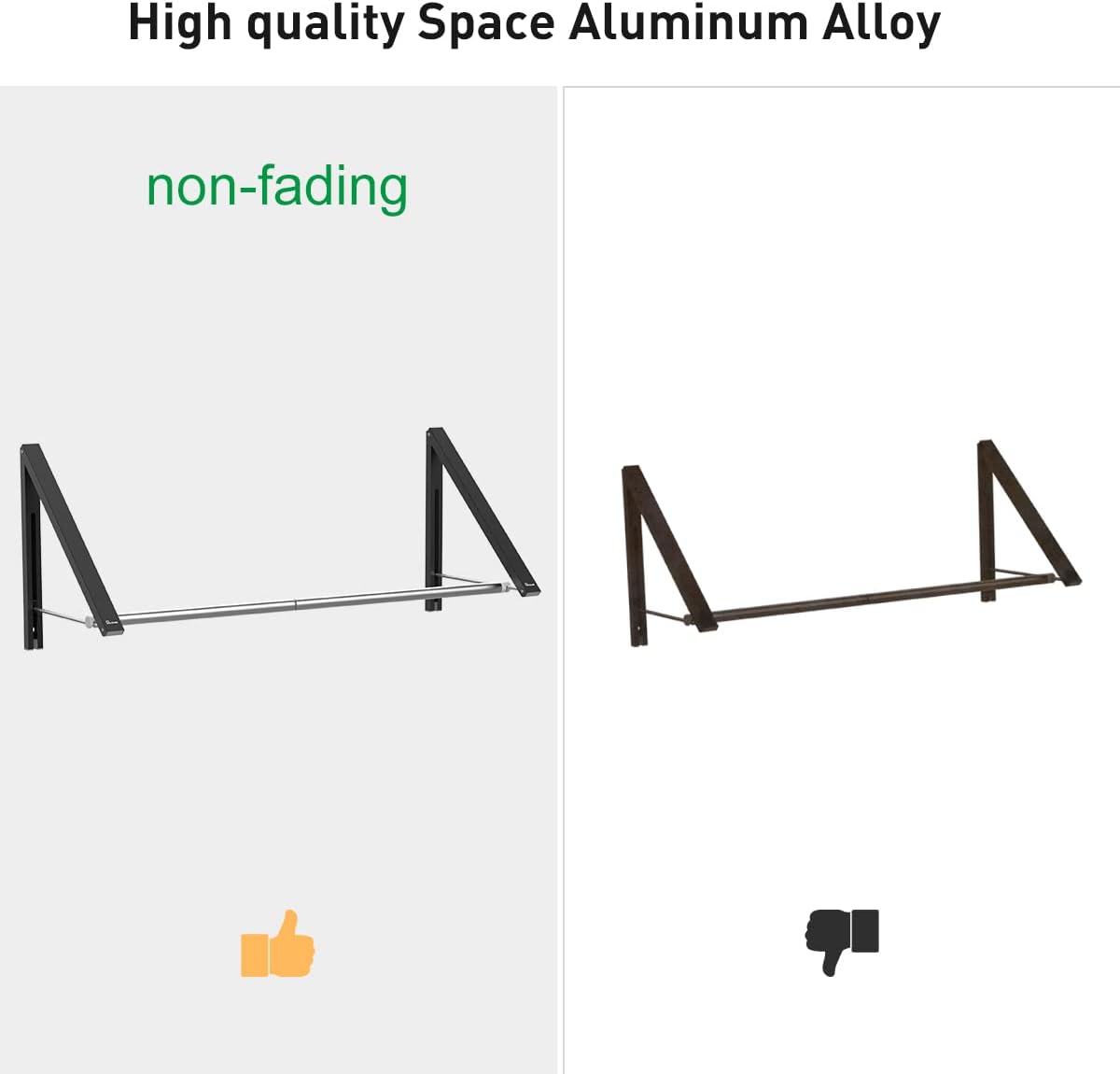 Retractable Clothes Rack - Wall Mounted Folding Clothes Hanger Drying Rack for Laundry Room Closet Storage Organization, Aluminum, 2 Racks with Rod (Black)