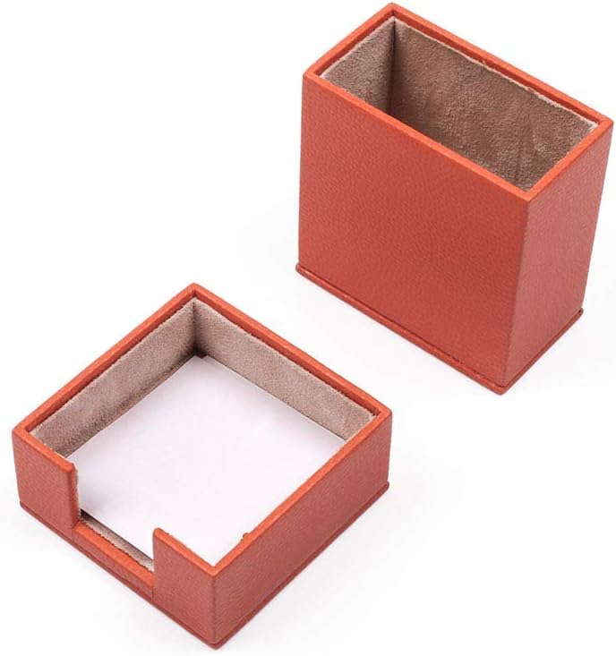 MOOGCO Bonded Set Luxury Leather Desk Pad & Desk Organization Essentials Desk Organizer Leather Desk Organizer (Orange)