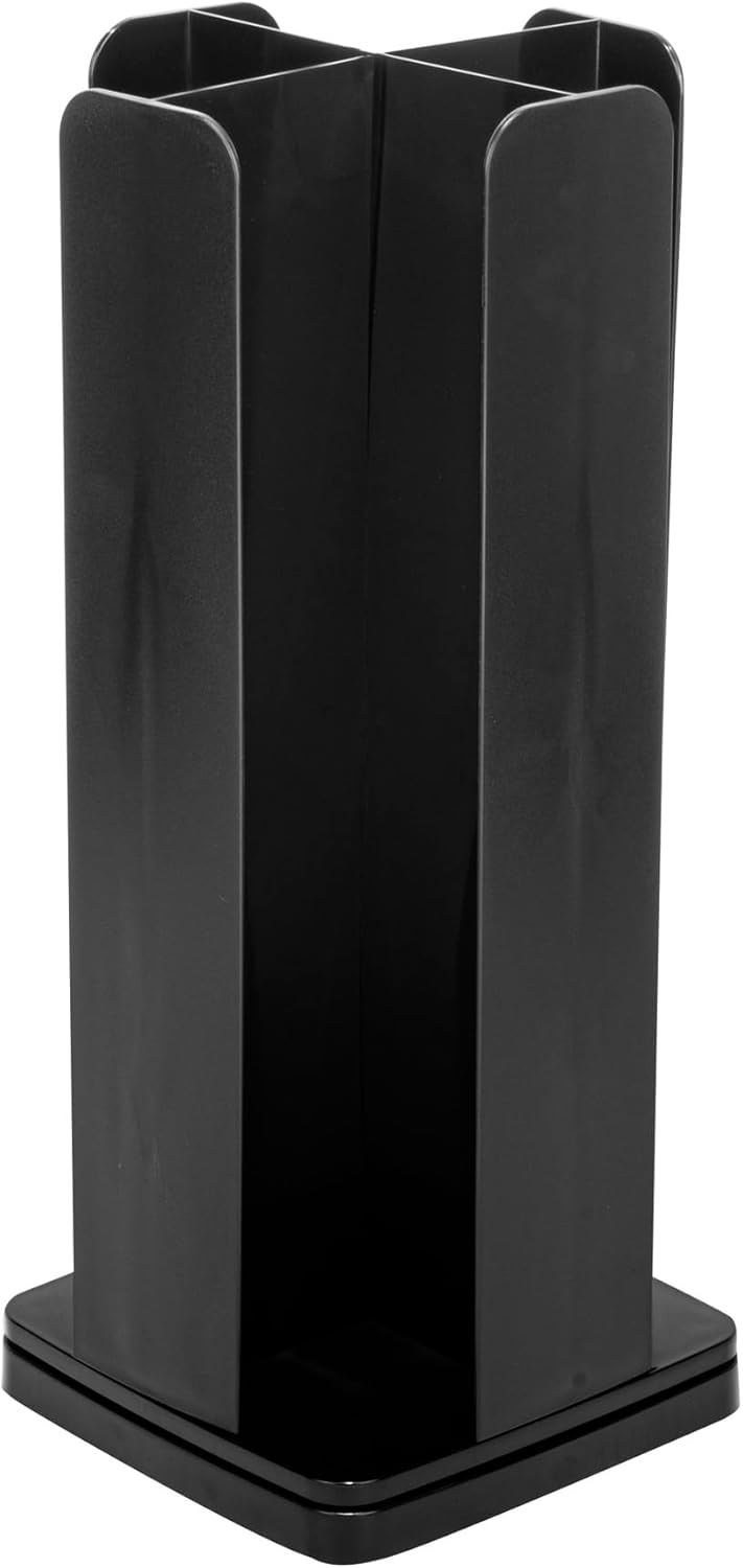 Restaurantware Restpresso Coffee Bar Organizer, 1 Count Durable 4 Compartments, Compact Size, Black Plastic Tabletop Coffee Supplies Organizer For Homes, Office Spaces, Breakrooms, and Lounges