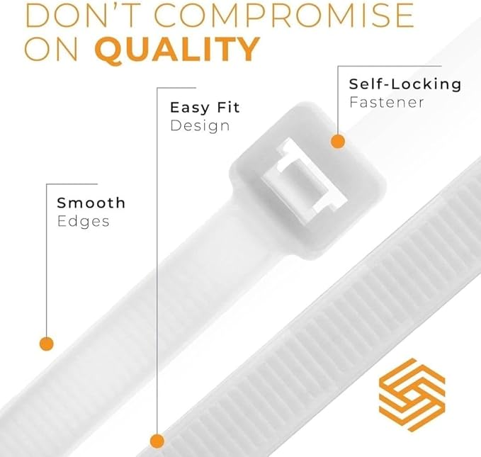 GTSE 12 Inch Mixed Colored Zip Ties, 200 Pack, 18lb Strength, UV Resistant Long Nylon Cable Ties, Self-Locking 8" Tie Wraps (Red, Blue, Green, Yellow)