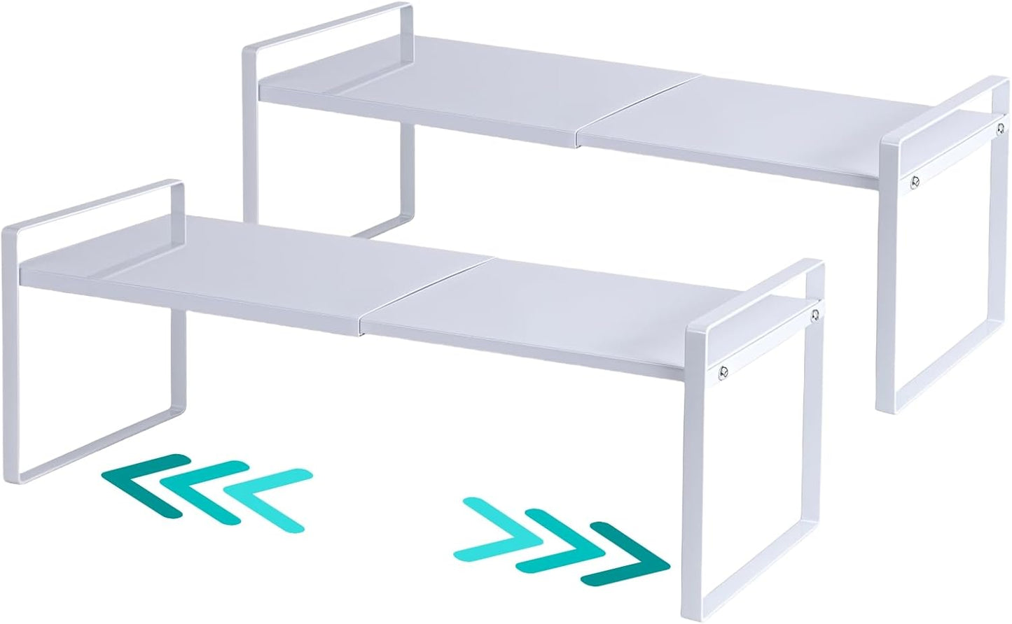 2-Pack Expandable Shelf Organizer for Kitchen Countertop, kitchen organizers and storage，under sink expandable shelf organizer