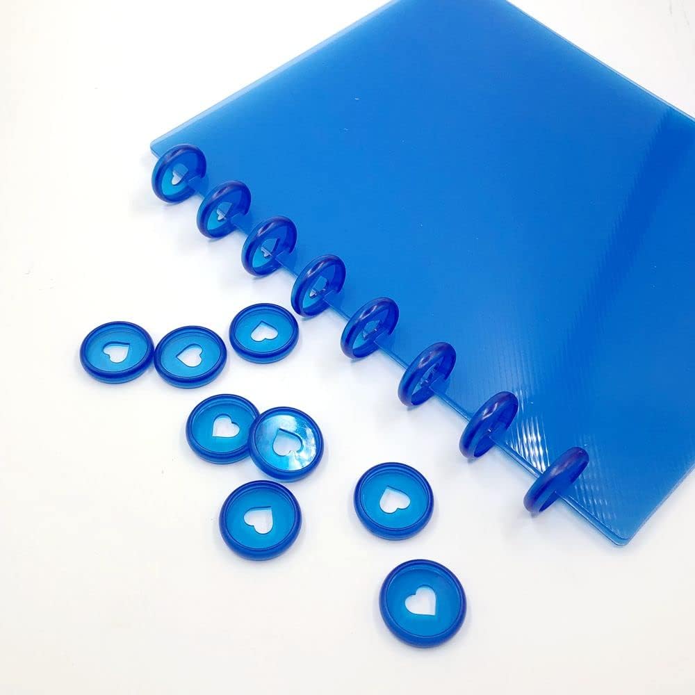 100pcs Planner Expander Discs 1.1Inch Book Binding Disc For Discbound Notebook Accessories Heart Binder Rings(Transparent Blue,1.1 inch/28 mm)