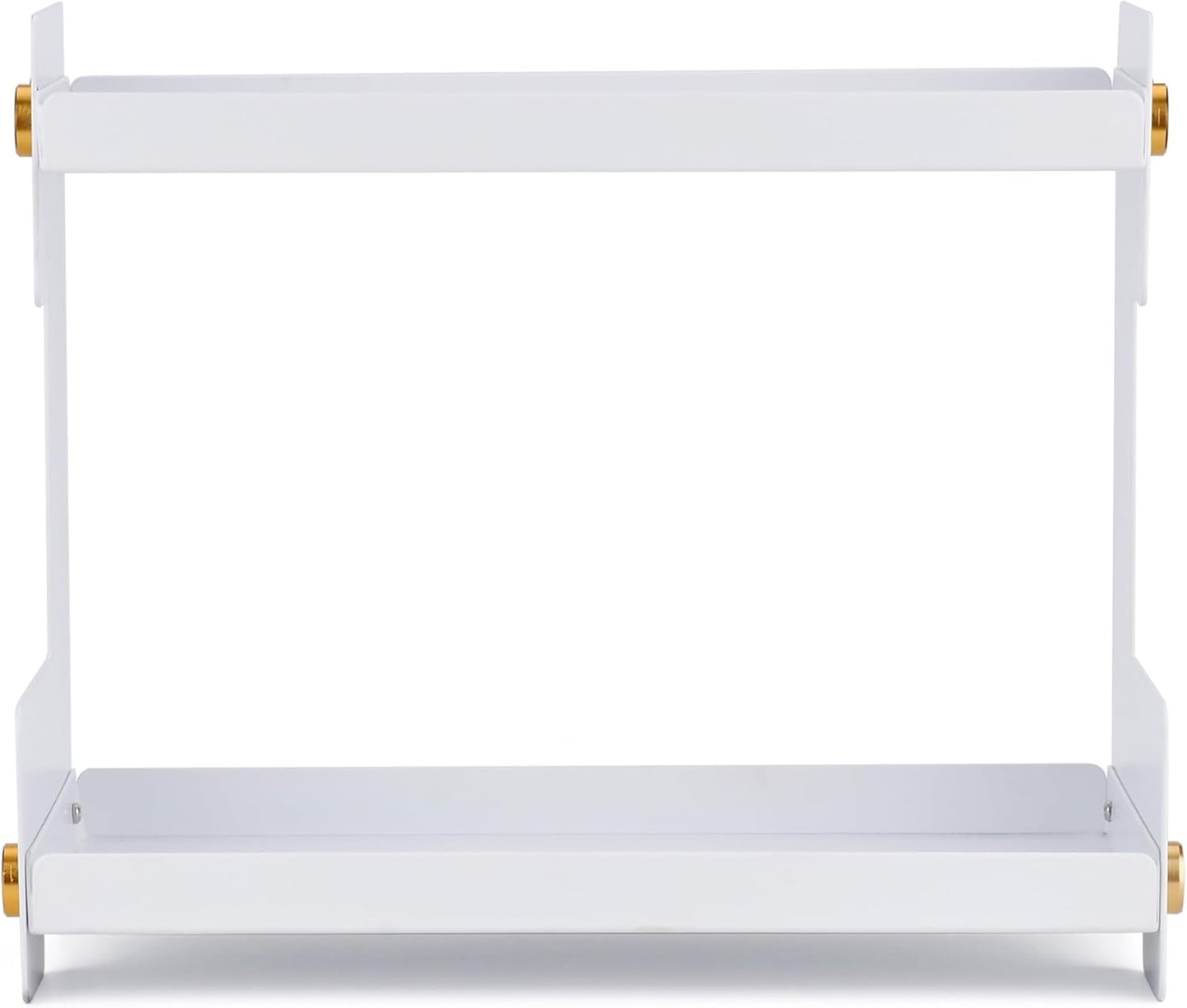 FFK 2 Tier Bathroom Countertop Organizer, SUS 304 Stainless Steel Storage Shelf for Cosmetic Organizer, Ideal for Cabinet, Countertop, Pantry, and Desktop, Office, White