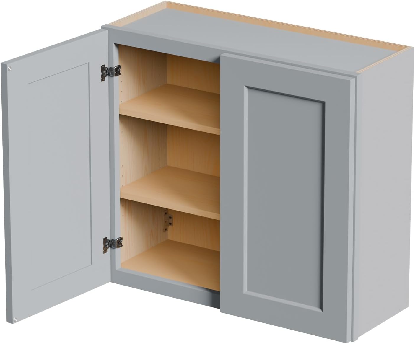 33 Inch Laundry Room Cabinets Wall Mounted, Solid Wood Over The Toilet Storage Cabinet, Bathroom Organizer Cabinets with 2 Door & Shelves, Easy to Assemble for Kitchen, Garage - Dark Gray