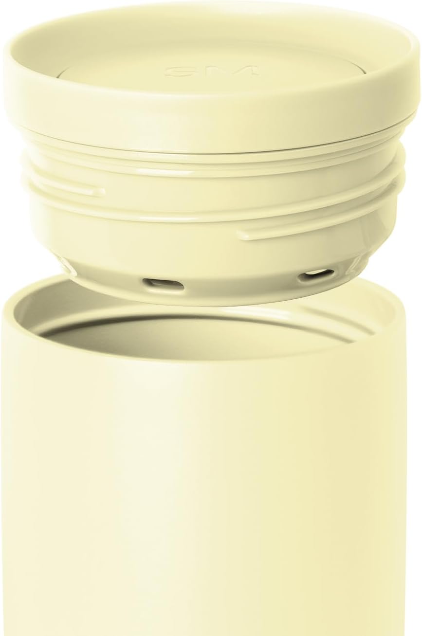 Simple Modern Travel Coffee Mug Tumbler with 360° Lid | Ceramic-Lined Insulated Stainless Steel Cold Brew Iced Coffee Cup | Gifts for Women Men Her Him | Voyager Signature | 16oz | Buttercup