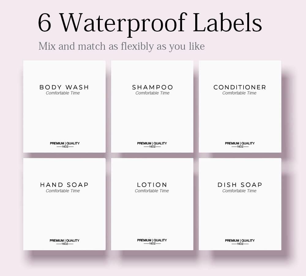 Frosted Heavy Duty Shampoo and Conditioner Bottles, Apothecary Dispenser Bamboo Pump, Refillable Shampoo Bottles for Shampoo Lotion Oil Shower Soap Hand Soap and Dish Soap (Matte Clear)