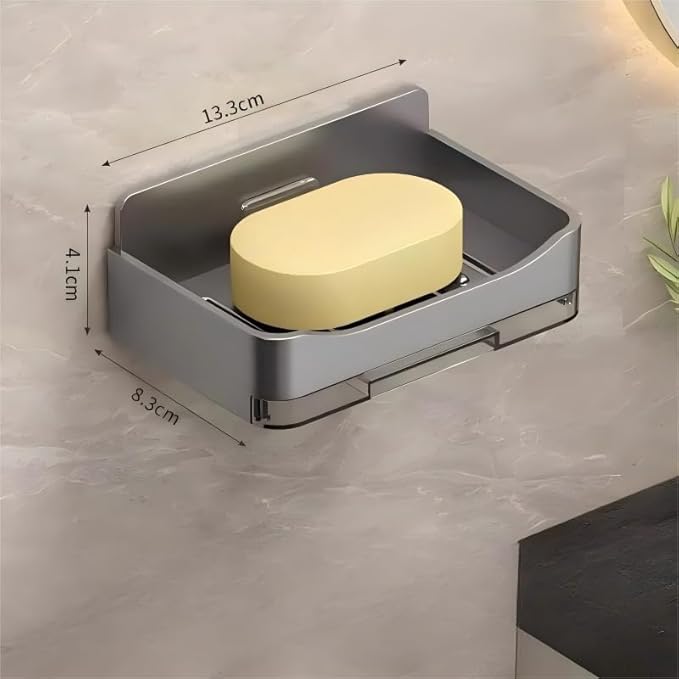 Bar Soap Dish,Self Draining Soap Holder for Shower,Wall Mounted Soap Saver with Strong Adhesive, No Drilling Clear Plastic Holder for Bathroom Storage & Kitchen Sink Organizer,Keeps Soap Dry