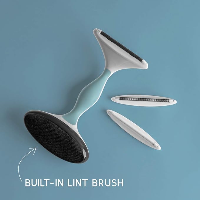 GLEENER Fabric Shaver & Lint Remover |Battery-Free 4-in-1 Depiller with 3 Fabric-Safe Edges for Clothes & Upholstery (Turquoise)